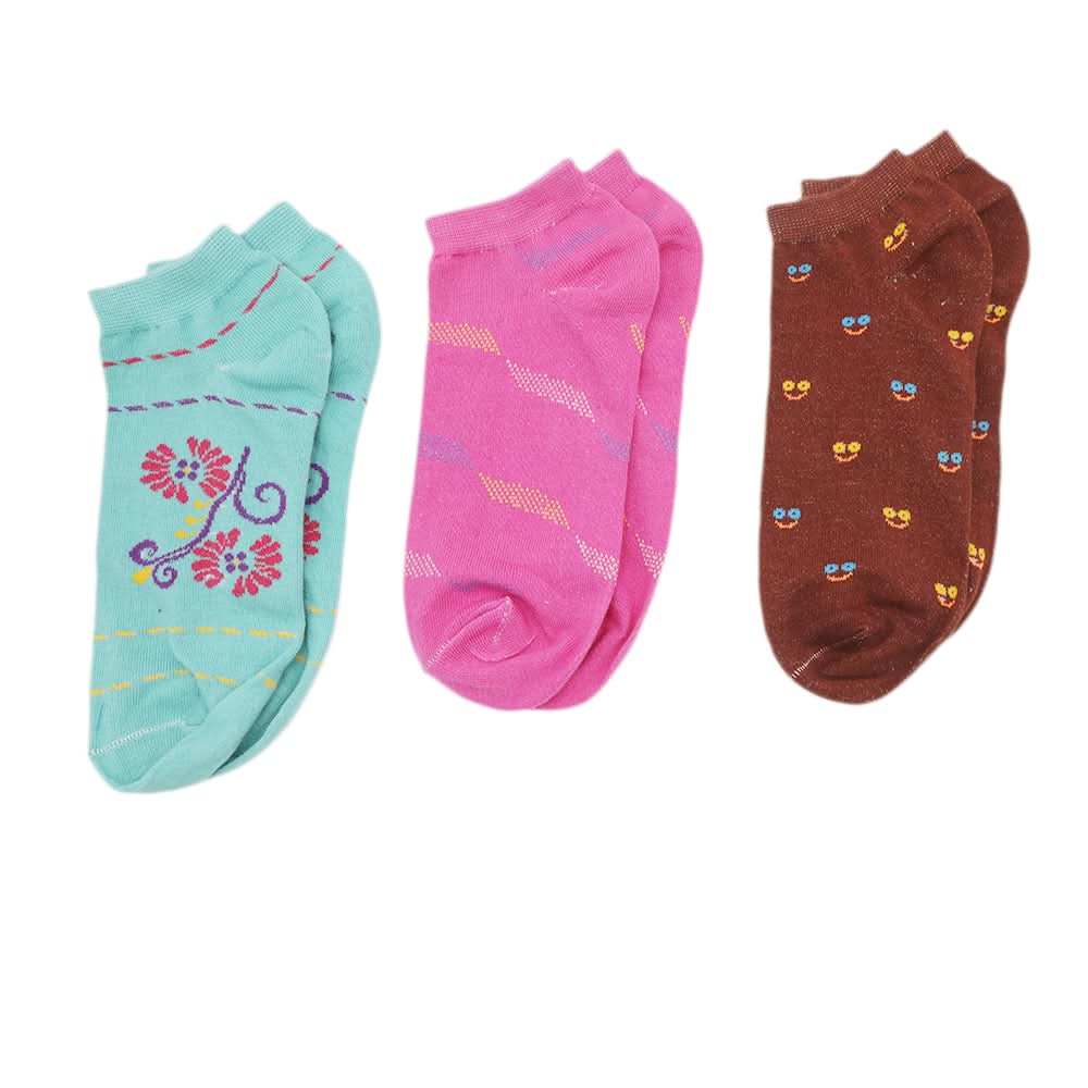 Women's 3Pcs Colorful Socks, Women, Socks Stocking And Gloves, Chase Value, Chase Value