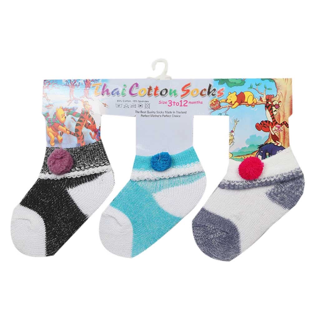Newborn Socks Pack Of 3 - E, Newborn Caps, Shoes & Socks, Chase Value, Chase Value