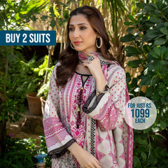 Erum Misha Lawn Printed 3 Pcs Un-Stitched Suit V-4 - B8, Women, 3Pcs Shalwar Suit, Erum Misha, Chase Value