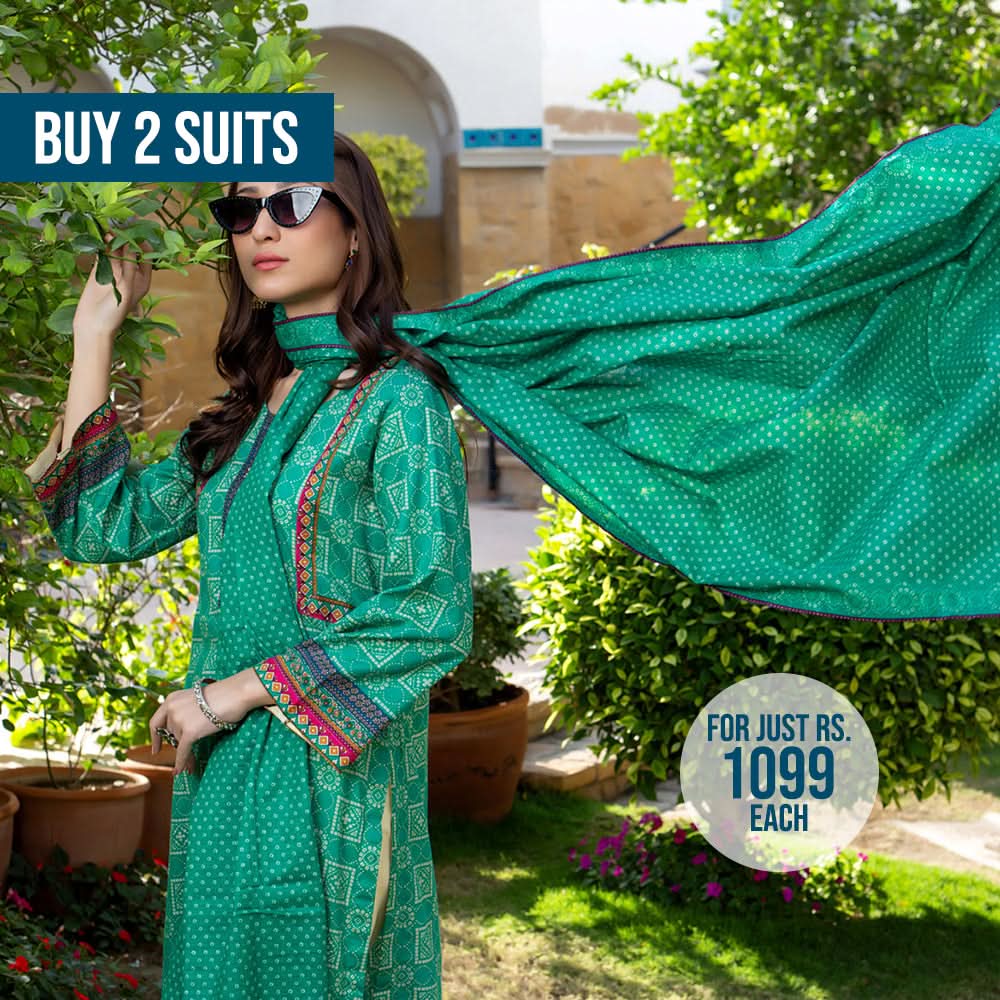 Erum Misha Lawn Printed 3 Pcs Un-Stitched Suit V-4 - B5, Women, 3Pcs Shalwar Suit, Erum Misha, Chase Value