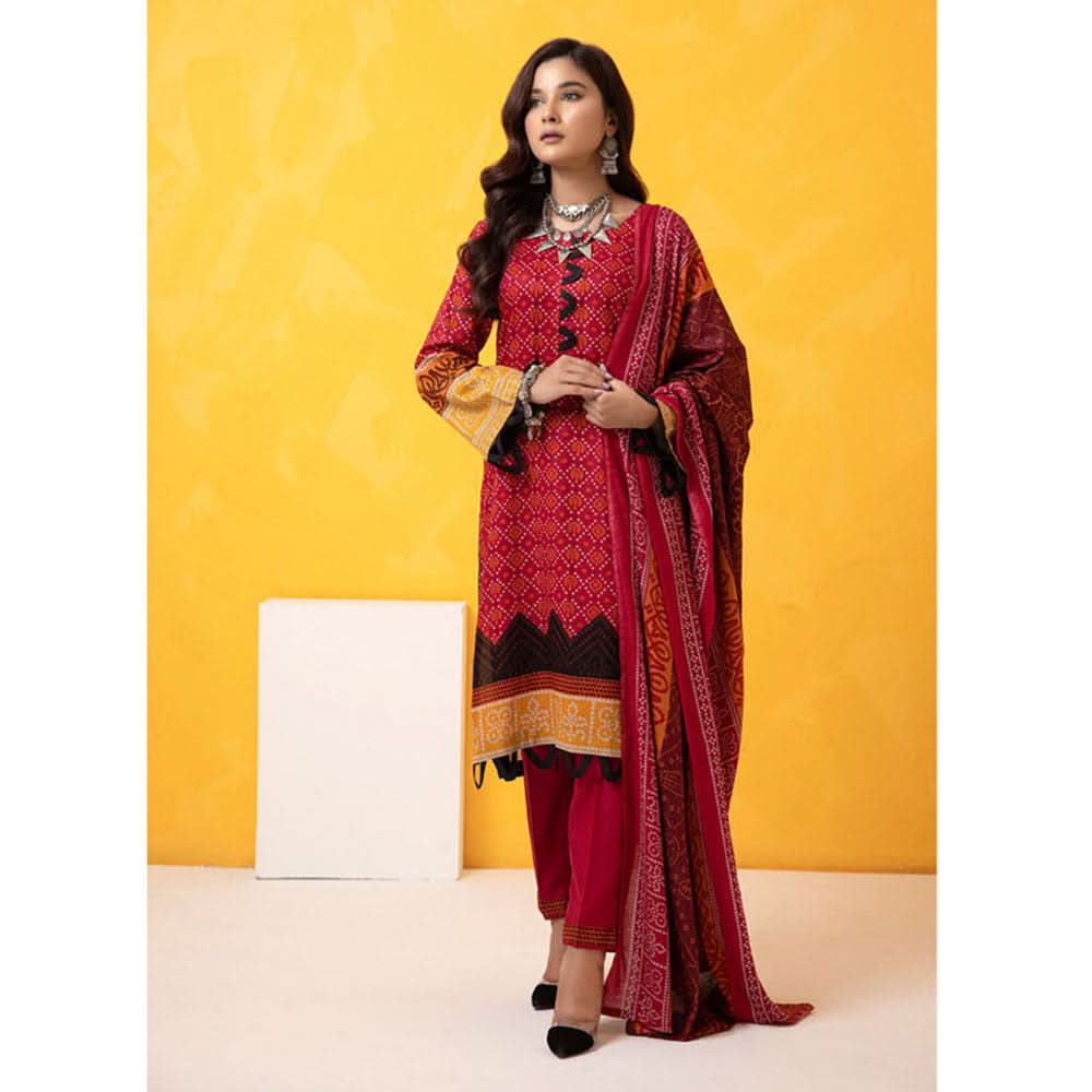 Erum Misha Printed Lawn 3 Pcs Unstitched Suit - 4, Women, 3Pcs Shalwar Suit, Erum Misha, Chase Value