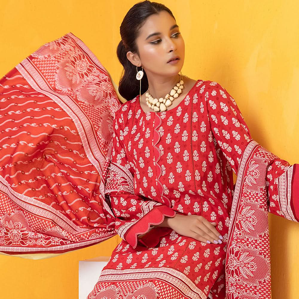 Erum Misha Printed Lawn 3 Pcs Unstitched Suit - 6, Women, 3Pcs Shalwar Suit, Erum Misha, Chase Value