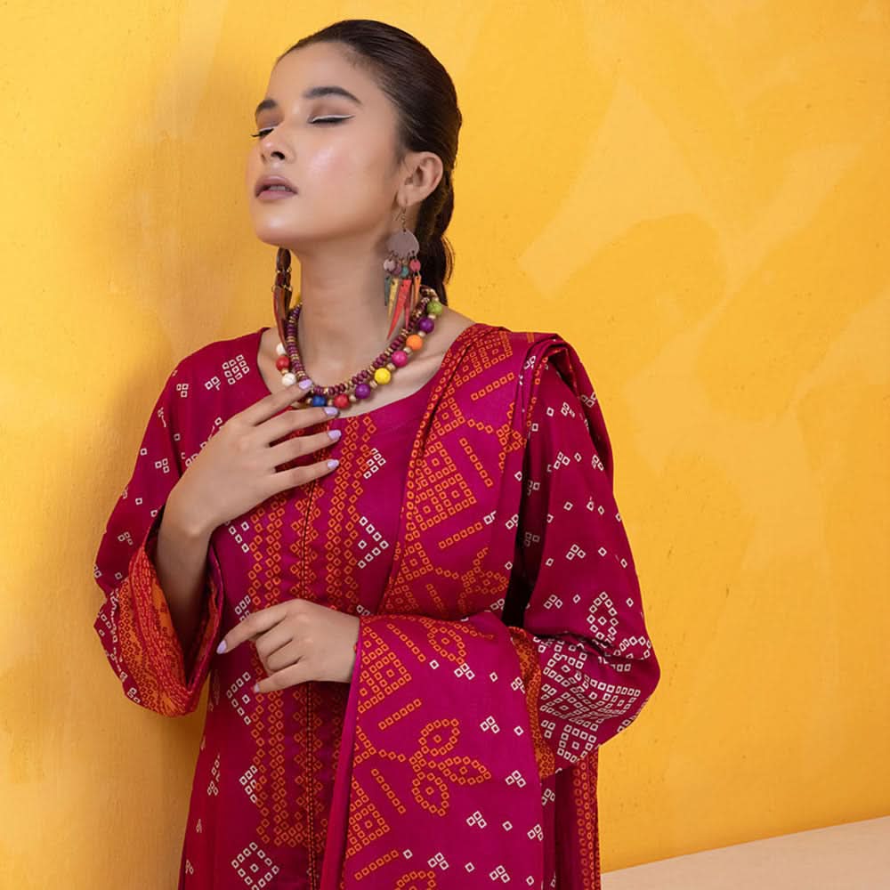 Erum Misha Printed Lawn 3 Pcs Unstitched Suit - 9, Women, 3Pcs Shalwar Suit, Erum Misha, Chase Value
