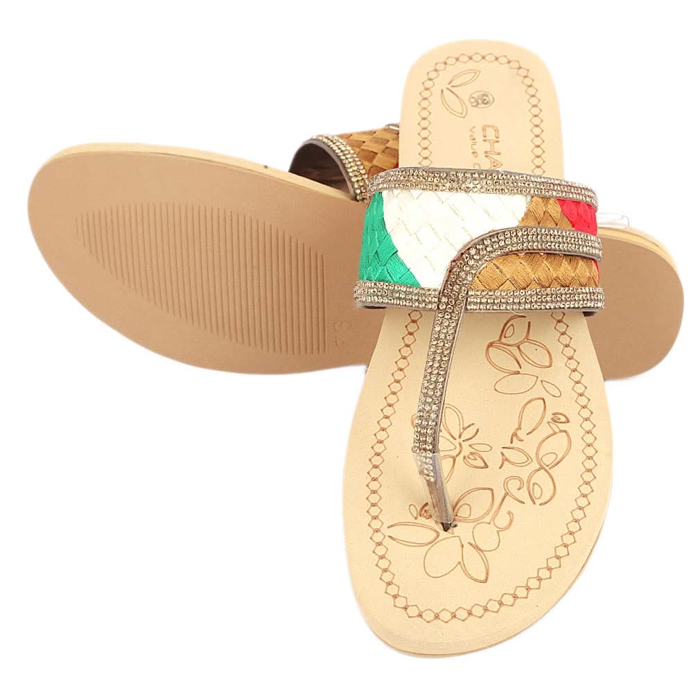Women's Slipper (F118) - Golden, Women, Slippers, Chase Value, Chase Value