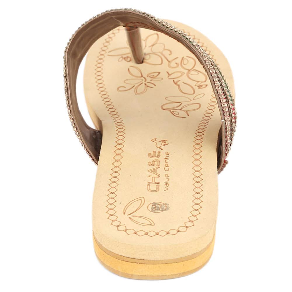 Women's Slipper (F118) - Golden, Women, Slippers, Chase Value, Chase Value