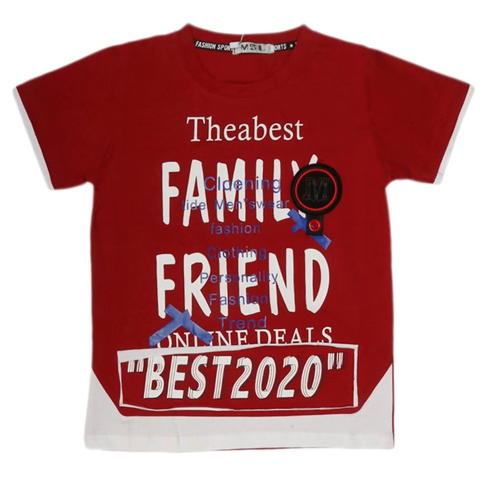 Boys Half Sleeves T-Shirt - Maroon, Kids, Boys T-Shirts, Chase Value, Chase Value