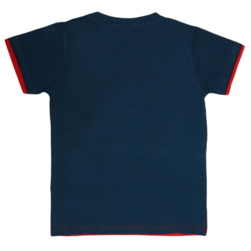 Boys Half Sleeves T-Shirt - Steel Blue, Kids, Boys T-Shirts, Chase Value, Chase Value