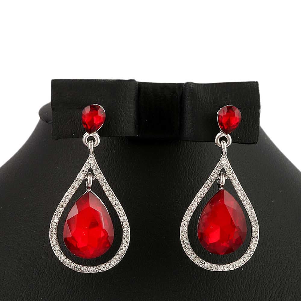 Women's Fancy Earrings - Red, Jewellery, Chase Value, Chase Value