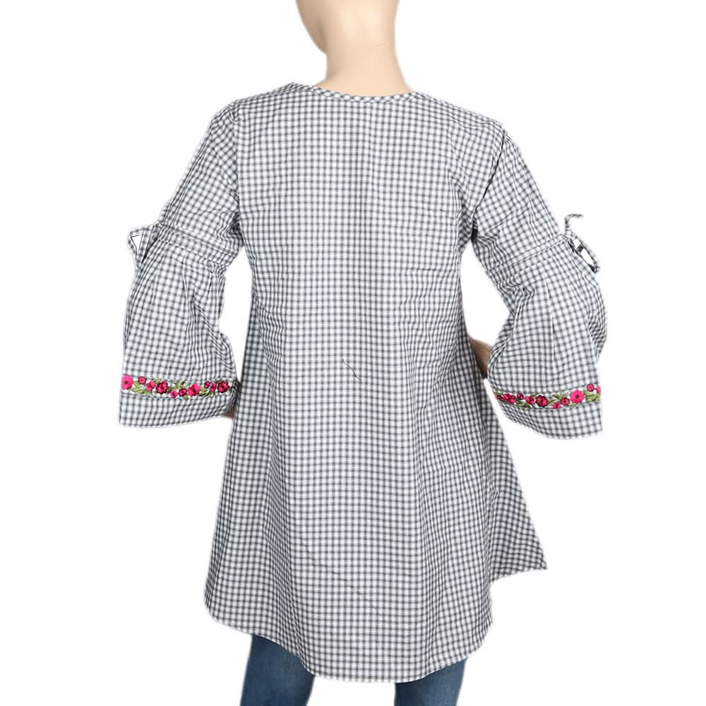 Women's Strip Cotton Kurti - Grey, Women, Ready Kurtis, Chase Value, Chase Value