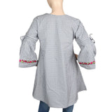 Women's Strip Cotton Kurti - Grey, Women, Ready Kurtis, Chase Value, Chase Value
