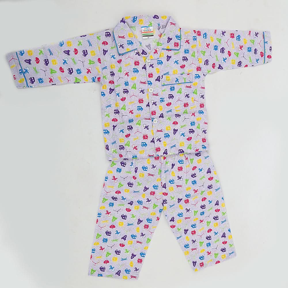 Boys Full Sleeves Night Suit - Purple, Kids, Boys Sets And Suits, Chase Value, Chase Value
