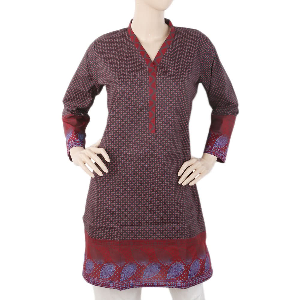 Women's Printed Cotton Kurti - Black, Women, Ready Kurtis, Chase Value, Chase Value