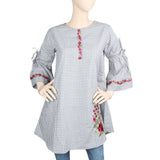 Women's Strip Cotton Kurti - Grey, Women, Ready Kurtis, Chase Value, Chase Value
