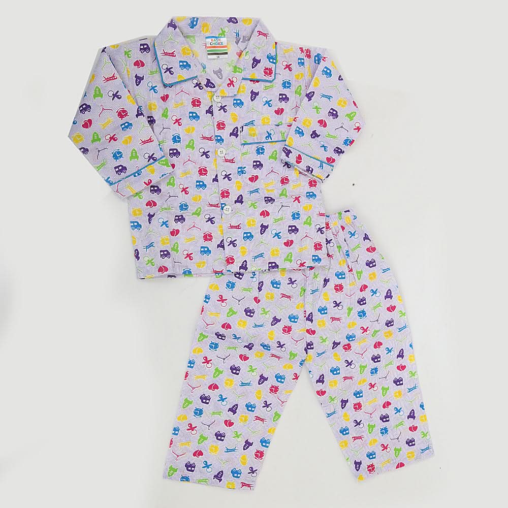 Boys Full Sleeves Night Suit - Purple, Kids, Boys Sets And Suits, Chase Value, Chase Value