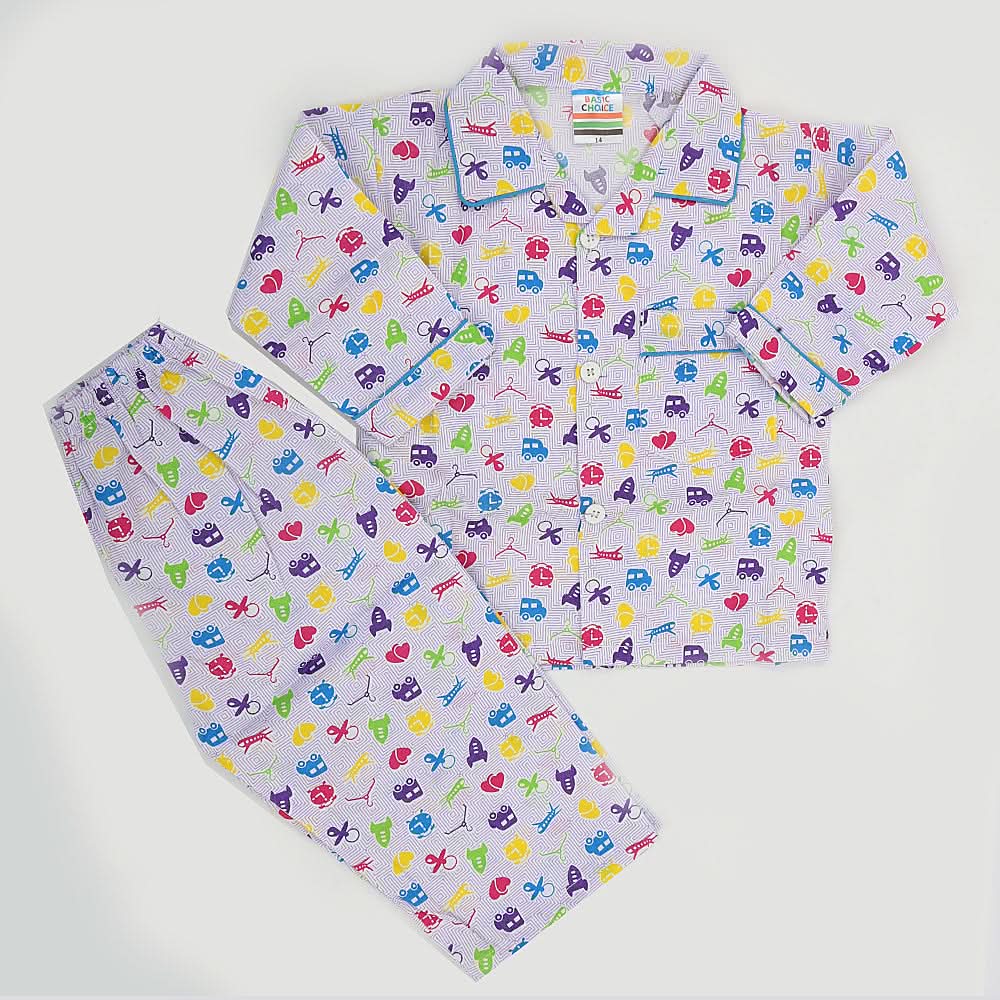 Boys Full Sleeves Night Suit - Purple, Kids, Boys Sets And Suits, Chase Value, Chase Value