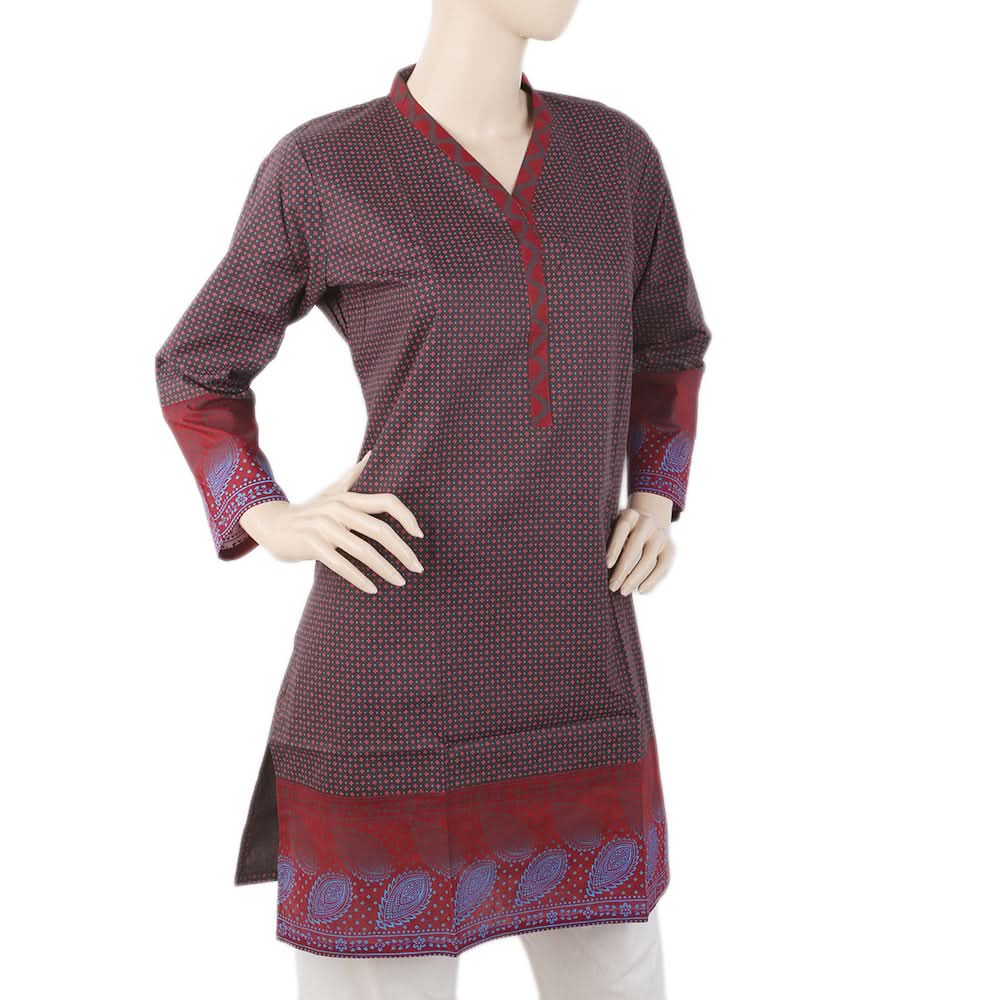Women's Printed Cotton Kurti - Black, Women, Ready Kurtis, Chase Value, Chase Value