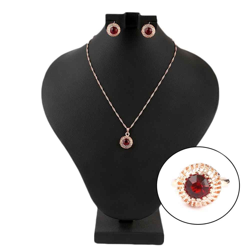 Women's Fancy Locket Set - Golden - Red - test-store-for-chase-value