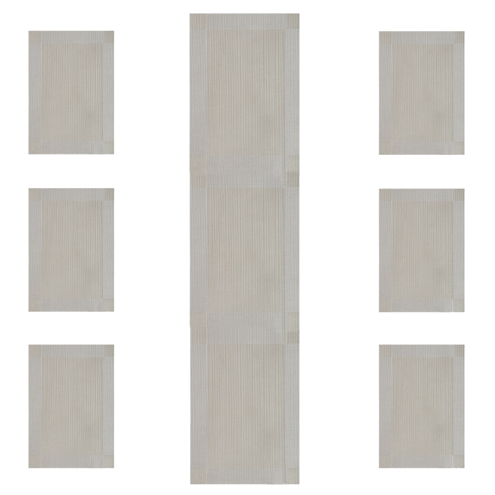 Table Mat with Runner - 7Pcs - Fawn, Home & Lifestyle, Mats, Chase Value, Chase Value