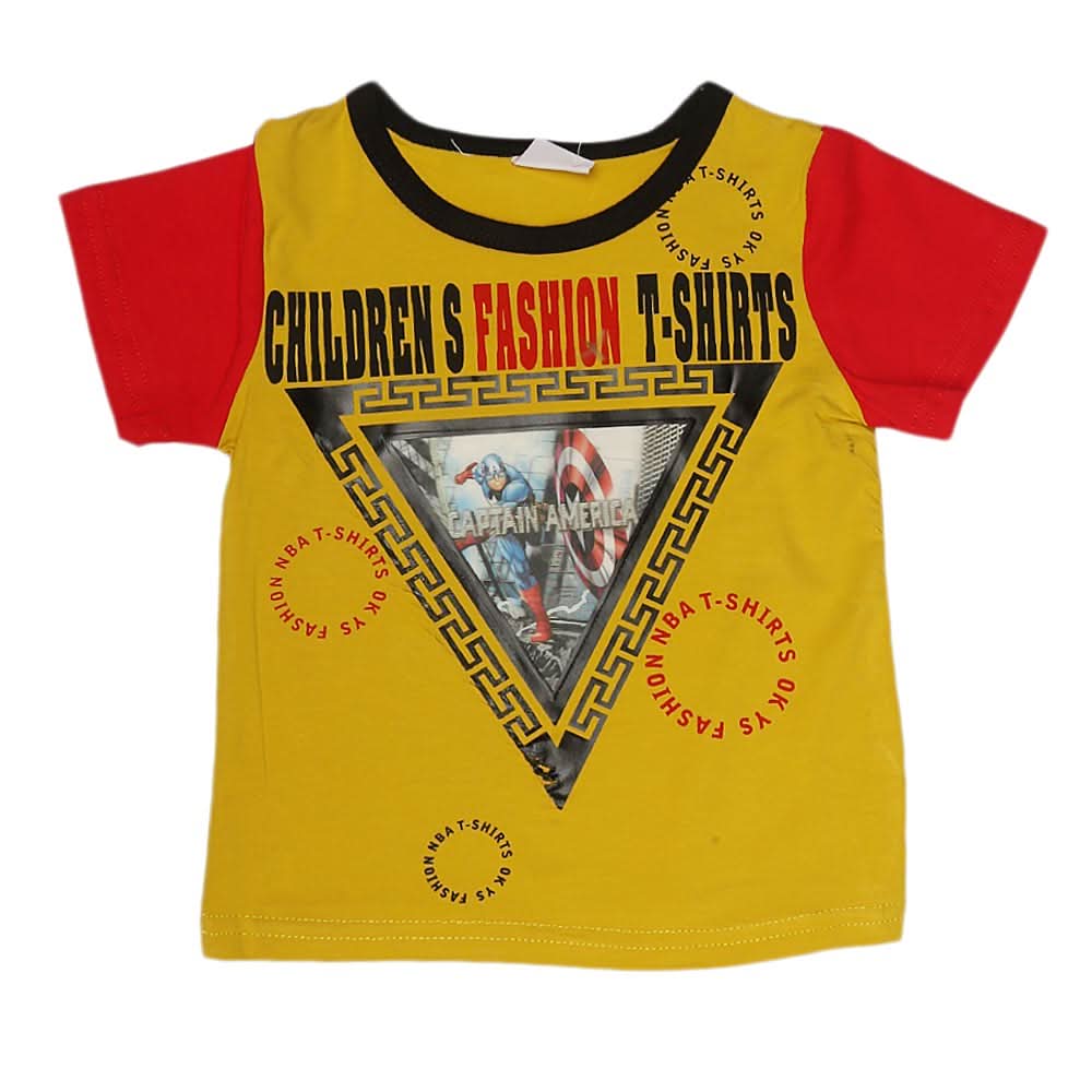 Boys Half Sleeves T-Shirt - Yellow, Kids, Boys T-Shirts, Chase Value, Chase Value