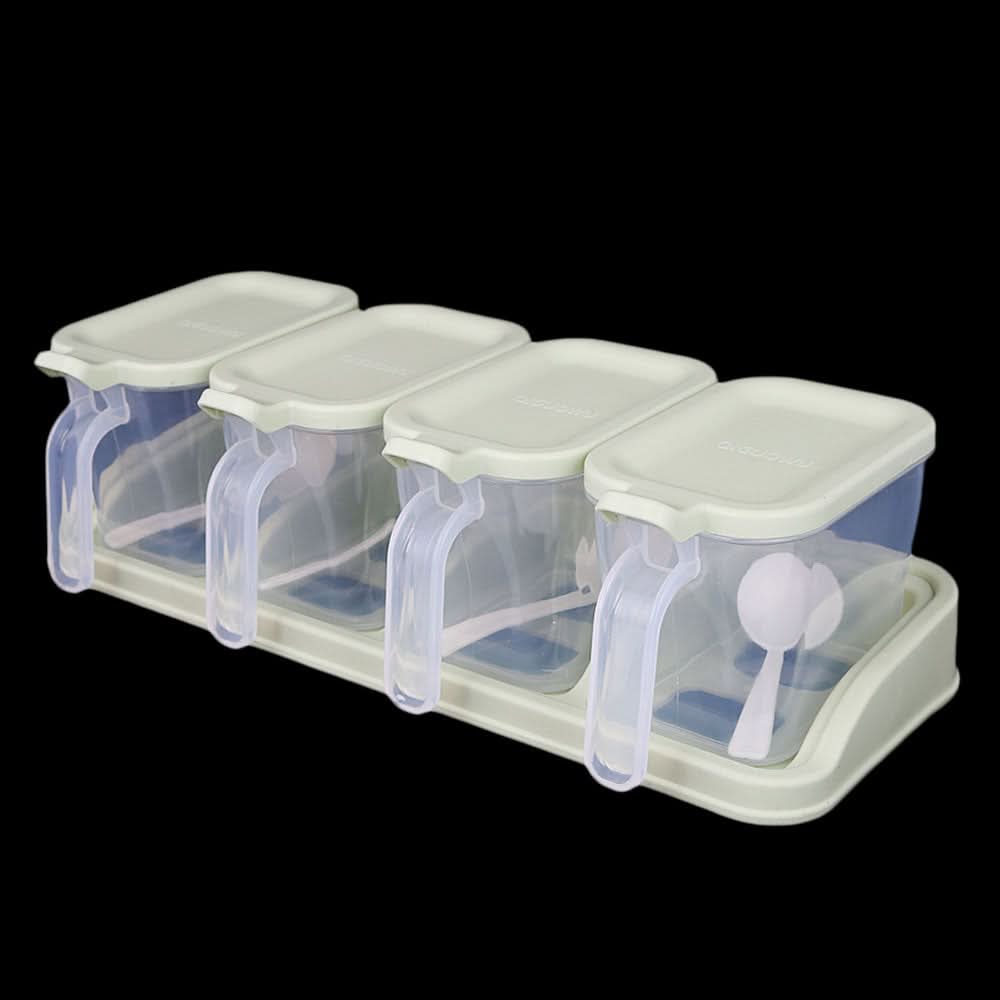 Spice Box 4 Pcs - Green, Crockery & Kitchenware, Chase Value, Chase Value