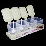 Spice Box 4 Pcs - Green, Crockery & Kitchenware, Chase Value, Chase Value