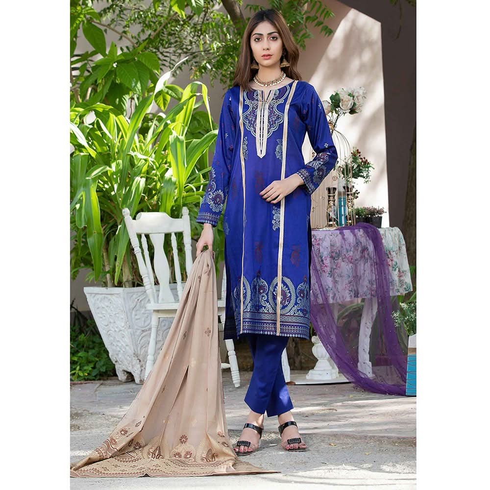 GUL E BAHAR Jacquard Banarsi Lawn 3 Pcs Un-Stitched Suit Vol 1 - 6, Women, 3Pcs Shalwar Suit, Rana Arts, Chase Value