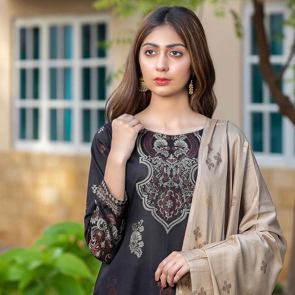 GUL E BAHAR Jacquard Banarsi Lawn 3 Pcs Un-Stitched Suit Vol 1 - 7, Women, 3Pcs Shalwar Suit, Rana Arts, Chase Value