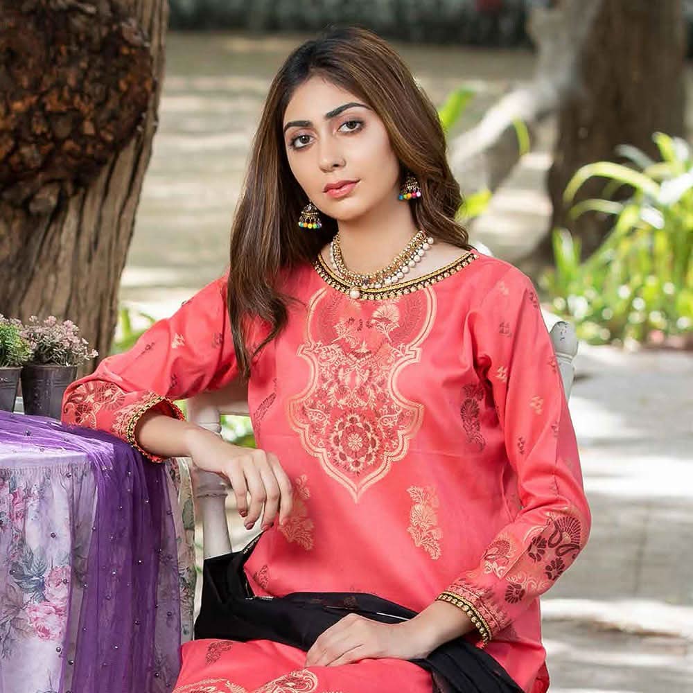 GUL E BAHAR Jacquard Banarsi Lawn 3 Pcs Un-Stitched Suit Vol 1 - 9, Women, 3Pcs Shalwar Suit, Rana Arts, Chase Value