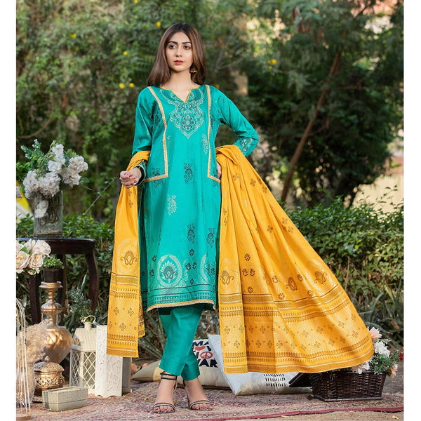 GUL E BAHAR Jacquard Banarsi Lawn 3 Pcs Un-Stitched Suit Vol 1 - 10, Women, 3Pcs Shalwar Suit, Rana Arts, Chase Value