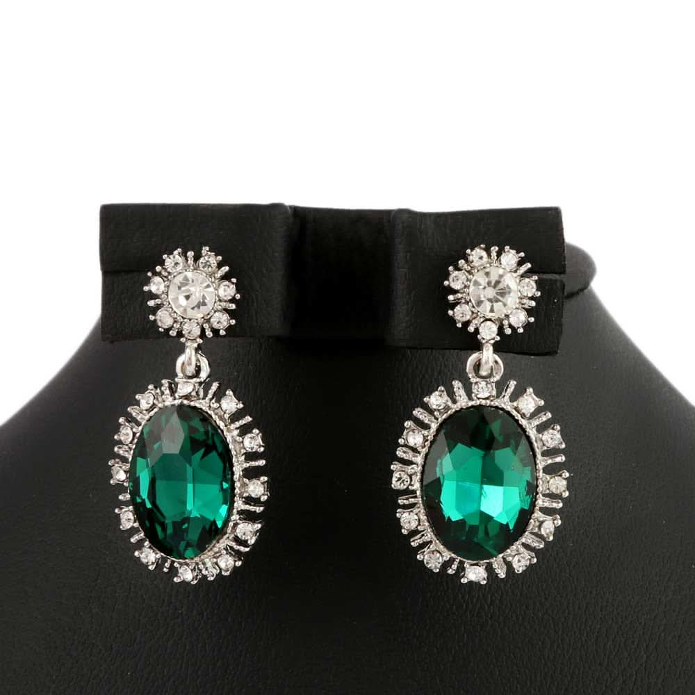 Women's Fancy Earrings - Silver Green, Jewellery, Chase Value, Chase Value