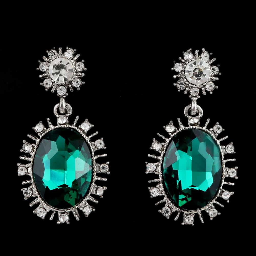 Women's Fancy Earrings - Silver Green, Jewellery, Chase Value, Chase Value