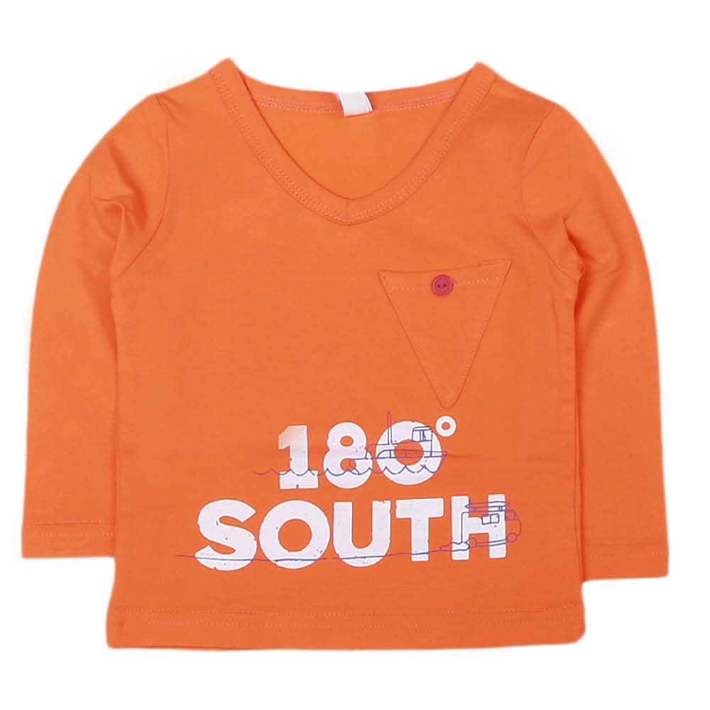 Boys Full Sleeves T-Shirt - Orange, Kids, Boys T-Shirts, Chase Value, Chase Value