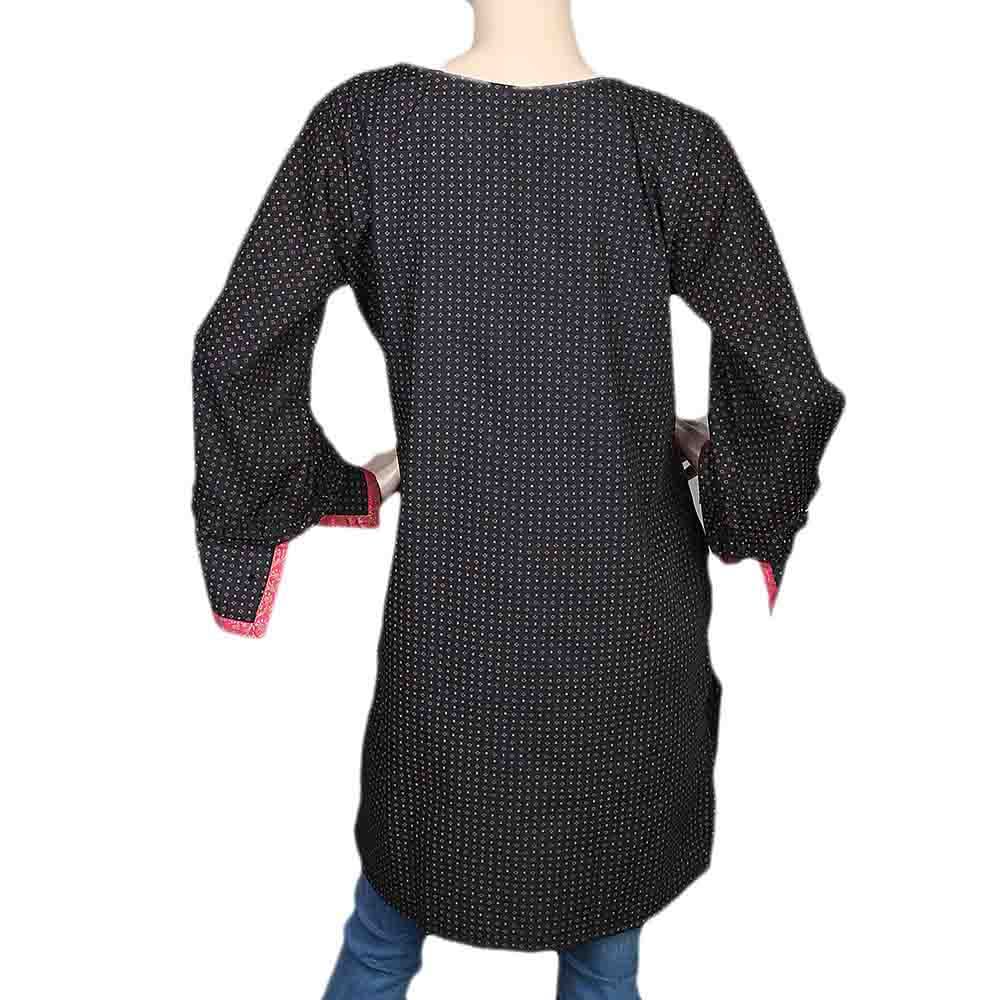 Women's Cotton Plain Kurti - Black, Women, Ready Kurtis, Chase Value, Chase Value