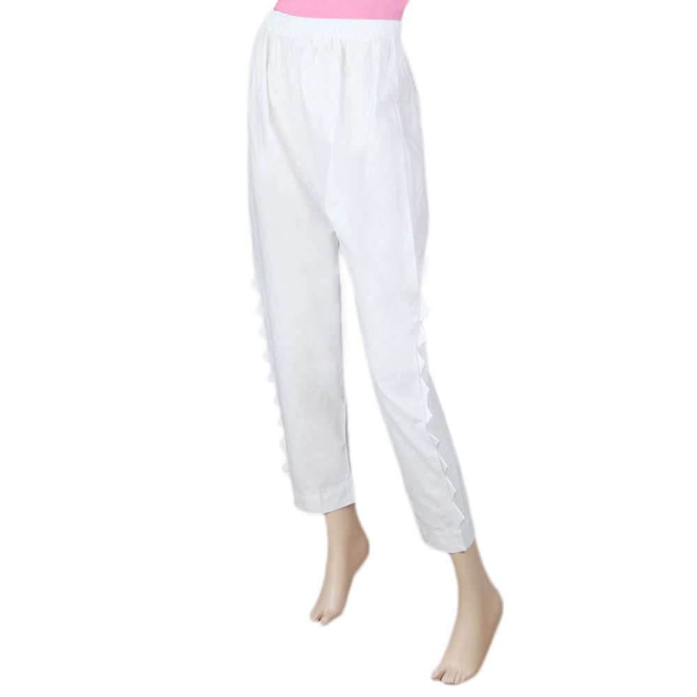 Women's Printed Woven Trouser - White, Women, Pants & Tights, Chase Value, Chase Value