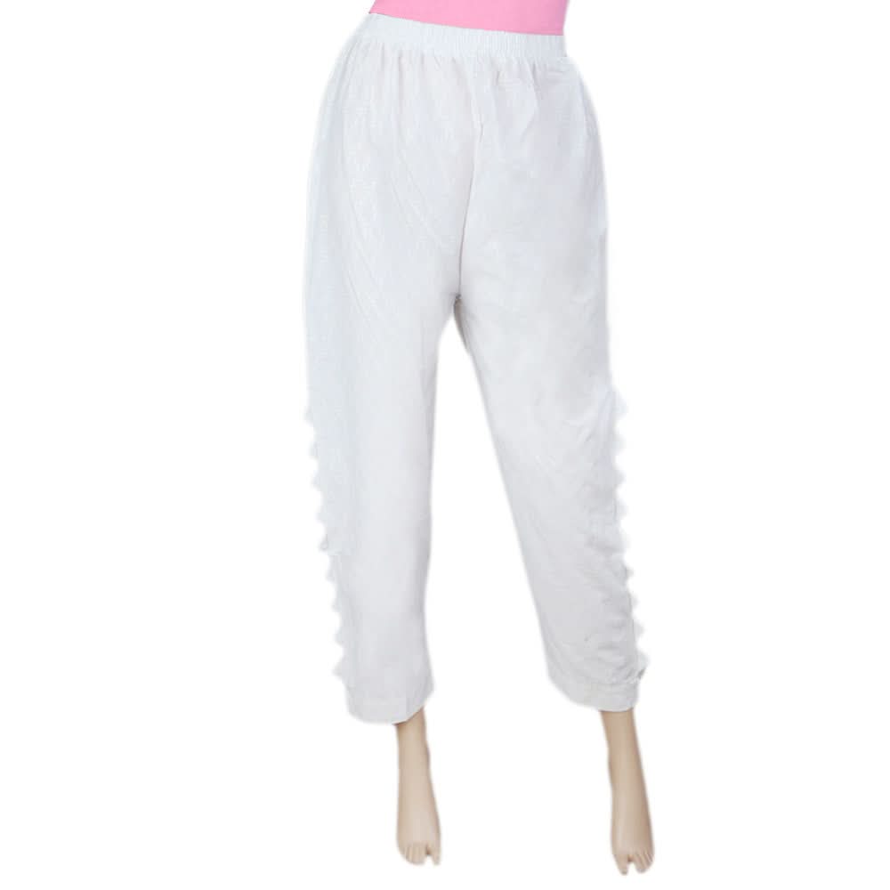 Women's Printed Woven Trouser - White, Women, Pants & Tights, Chase Value, Chase Value