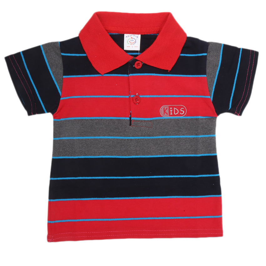 Newborn Boys Yarn Dyed T-Shirt - Red, Kids, NB Boys Shirts And T-Shirts, Chase Value, Chase Value