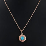 Women's Fancy Locket Set - Golden - Blue - test-store-for-chase-value