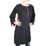 Women's Cotton Plain Kurti - Black, Women, Ready Kurtis, Chase Value, Chase Value