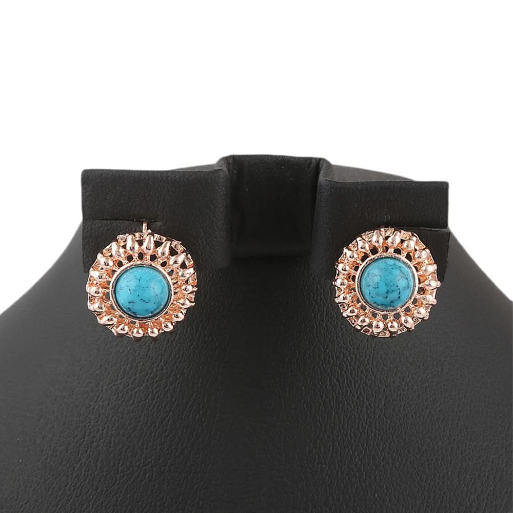 Women's Fancy Locket Set - Golden - Blue - test-store-for-chase-value