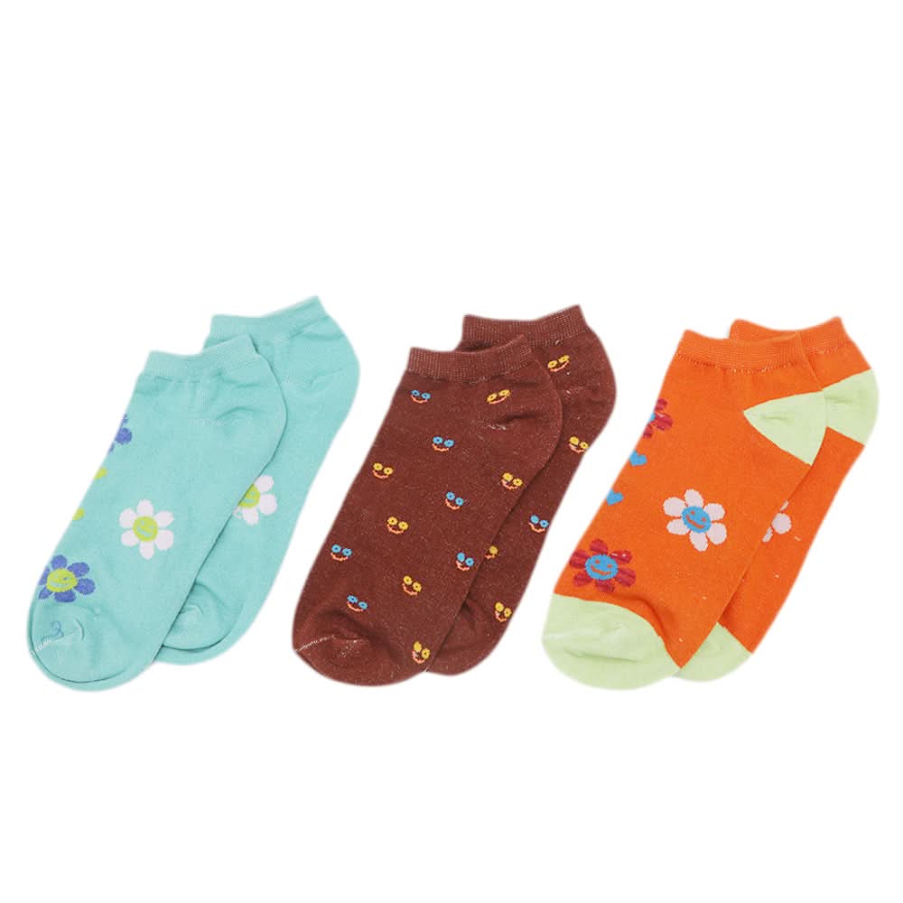 Women's 3Pcs Colorful Socks, Women, Socks Stocking And Gloves, Chase Value, Chase Value