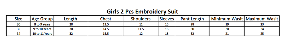 Girls 2 Pcs Embroidery Suit - Multi, Kids, Girls Sets And Suits, Chase Value, Chase Value