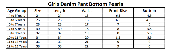 Girls Denim Pant Bottom Pearls - Navy Blue, Kids, Girls Pants And Capri, Chase Value, Chase Value