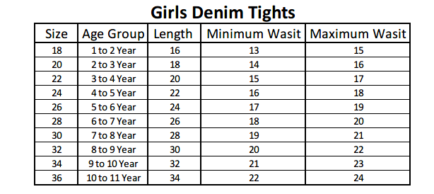 Girls Denim Tights - Black, Kids, Tights Leggings And Pajama, Chase Value, Chase Value