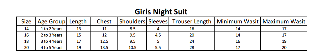 Girls Night Suit - Pink, Kids, Girls Sets And Suits, Chase Value, Chase Value