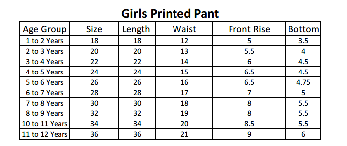 Girls Printed Pant - Blue, Kids, Girls Pants And Capri, Chase Value, Chase Value