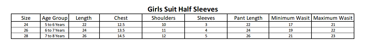 Girls 2 Pcs Half Sleeves Suit - Multi, Kids, Girls Sets And Suits, Chase Value, Chase Value