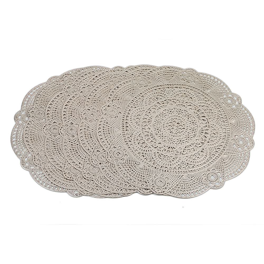 Table Mat Vinyl 6 Pcs Set - C - Golden, Home & Lifestyle, Mats, Chase Value, Chase Value