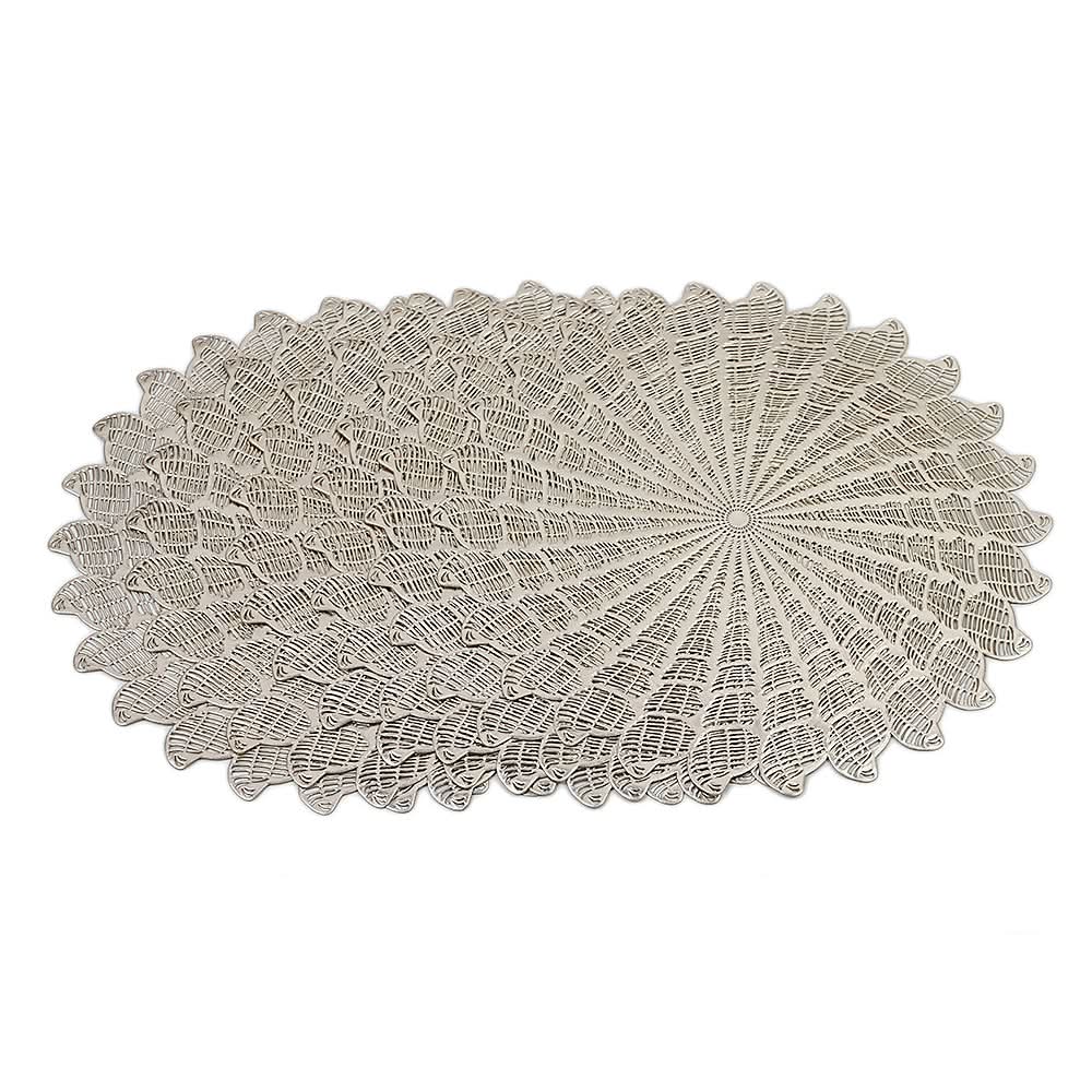 Table Mat Vinyl 6 Pcs Set - D - Golden, Home & Lifestyle, Mats, Chase Value, Chase Value