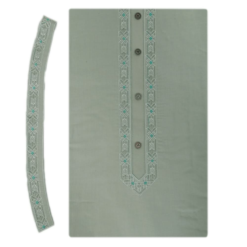 Men's Mashriq Embroidered Un-Stitched Suit - Green, Men, Unstitched Fabric, Chase Value, Chase Value