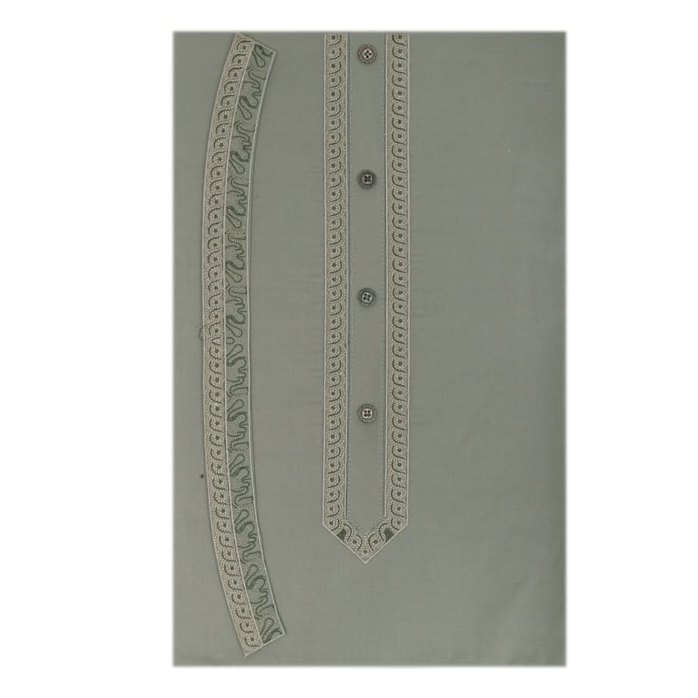 Men's Mashriq Embroidered Un-Stitched Suit - Green, Men, Unstitched Fabric, Chase Value, Chase Value